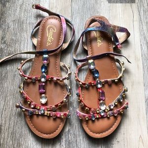 Candies size 8 multicolor sandals with jewels